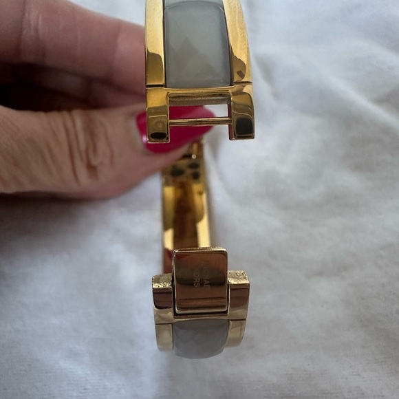 Michael Kors Gold and White Hinged Women's Bracelet - Picture 5 of 5